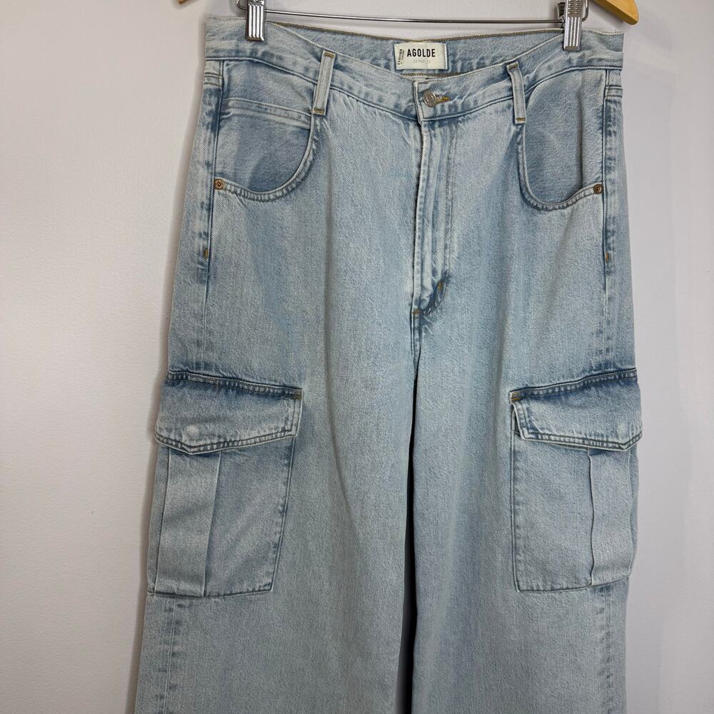 AGOLDE Wide-leg Stonewashed High Rise Jeans Cargo Relaxed Women's 30 - Picture 9 of 14